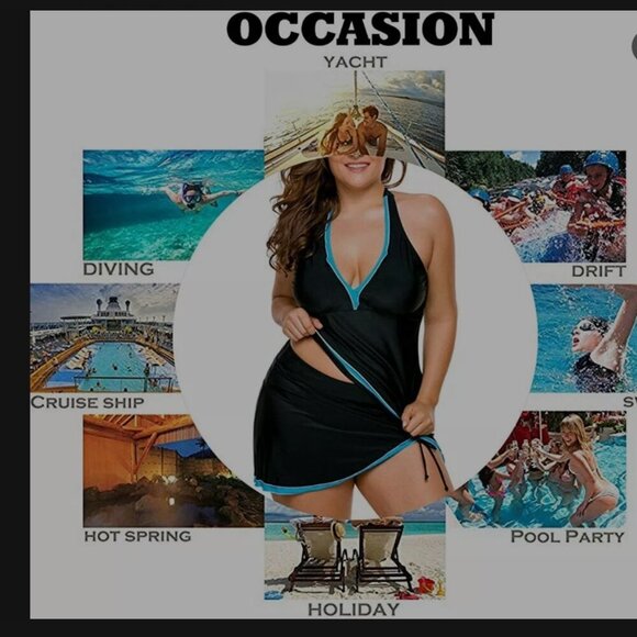 🔥3/$42 w FREE SHIPPING🔥 NWOT Swimsuit Tankini Top and Skort bottom - Picture 5 of 8